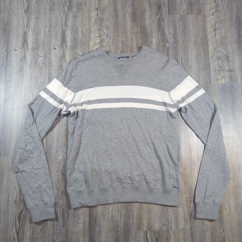 FootJoy x Todd Snyder Sweater Men's Small Grey White Striped Cashmere Blend